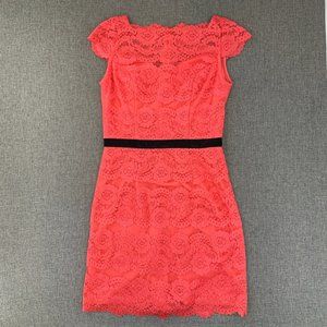 Hailey‎ Logan By Adrianna Papell Lace Dress Elegant  3/4 Floral Black Waist